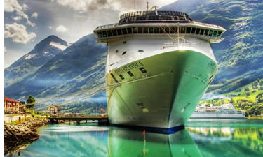 Cruiseship in transit through the Panama Canal